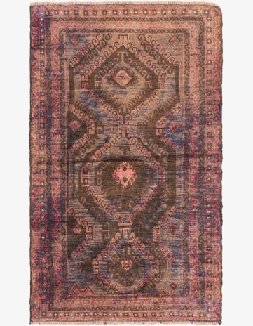 3' 7 x 6' 2 Hand Knotted Ultra Vintage Persian Wool Rug