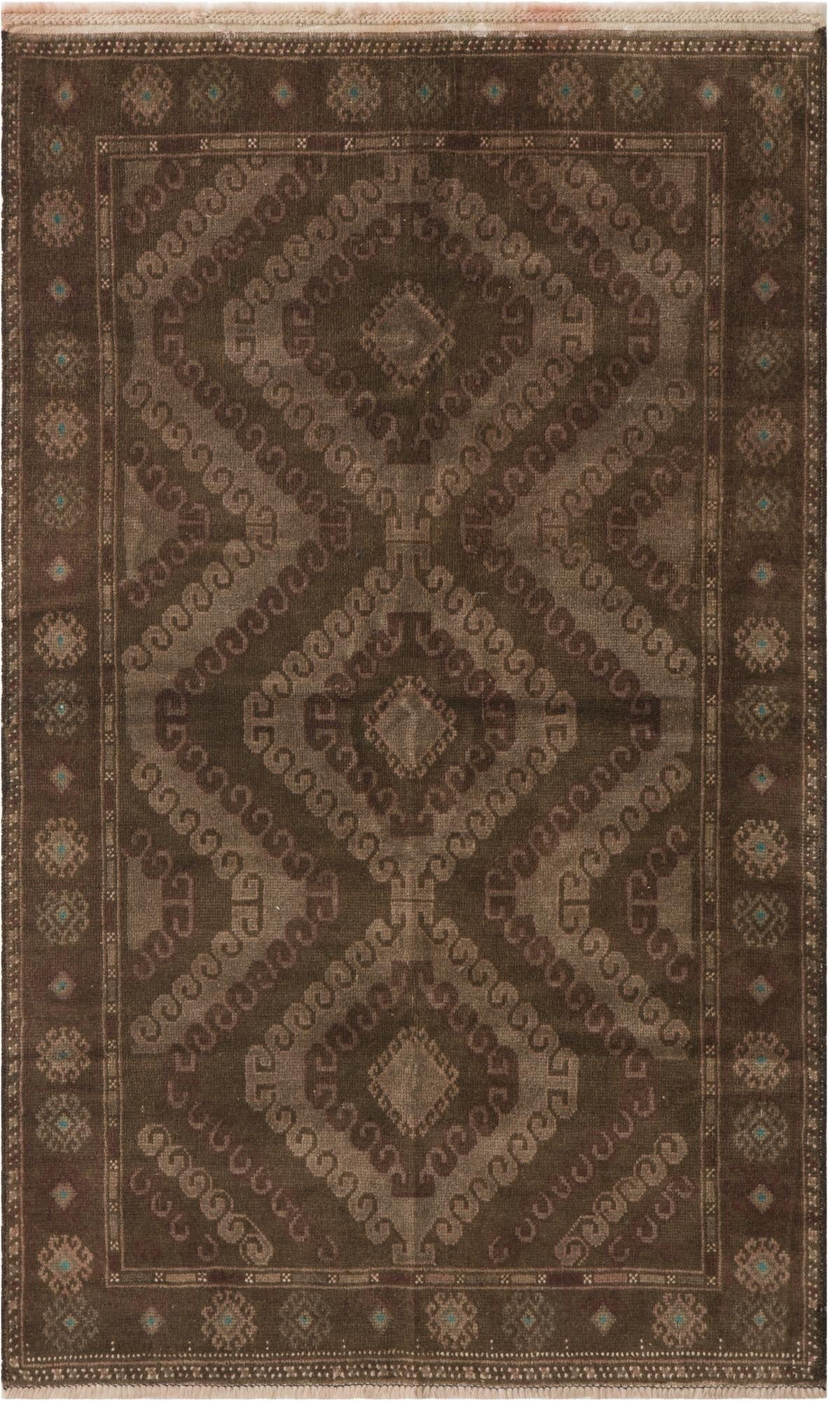 3' 9 x 6' 2  Hand Knotted Ultra Vintage Persian Wool Rug