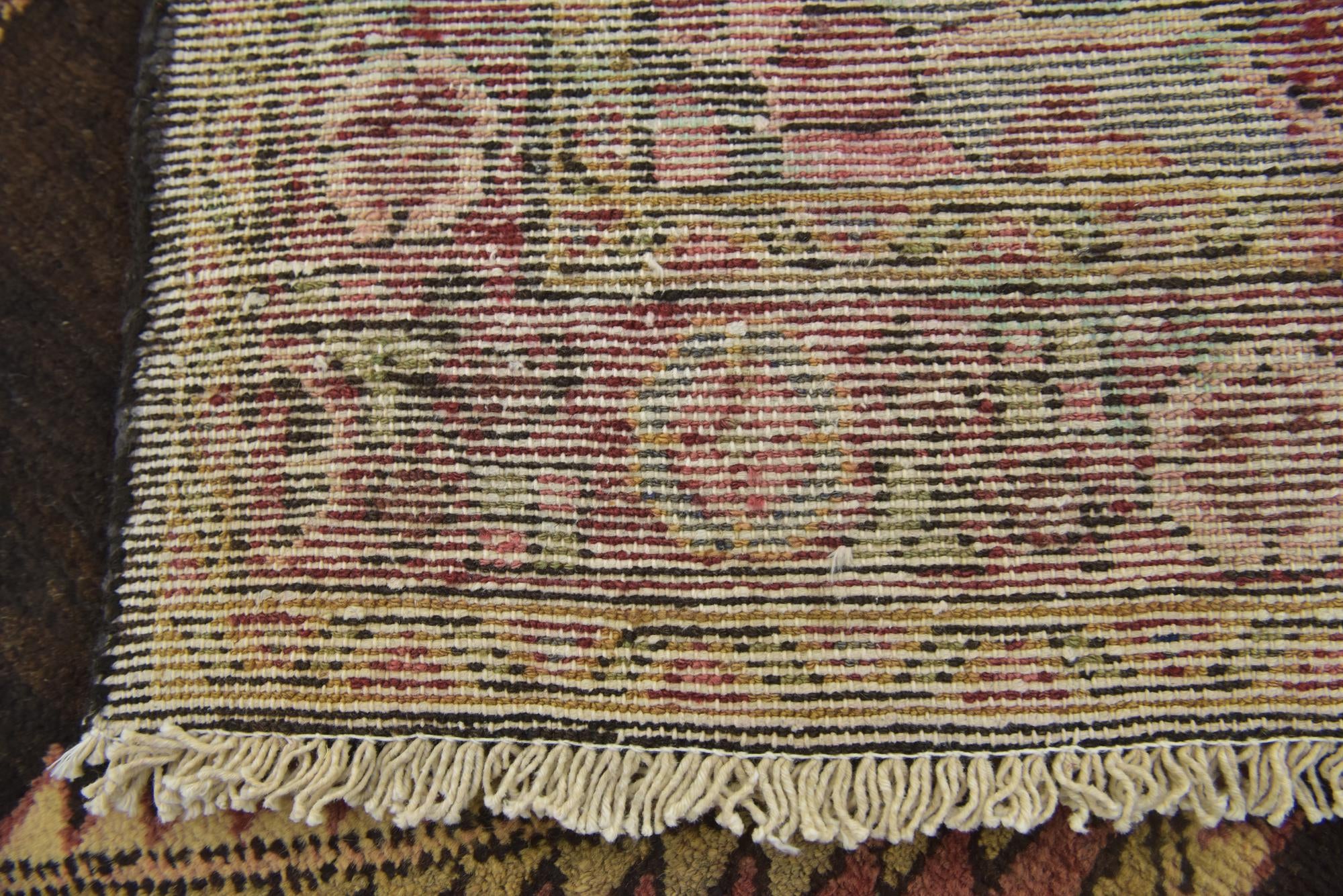 4' x 10' 9 Hand Knotted Hossainabad Persian Wool Runner Rug
