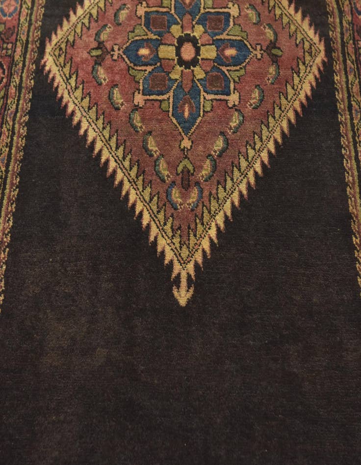 Detail image of 4' x 10' 9  Hand Knotted Hossainabad Persian Wool Runner Rug