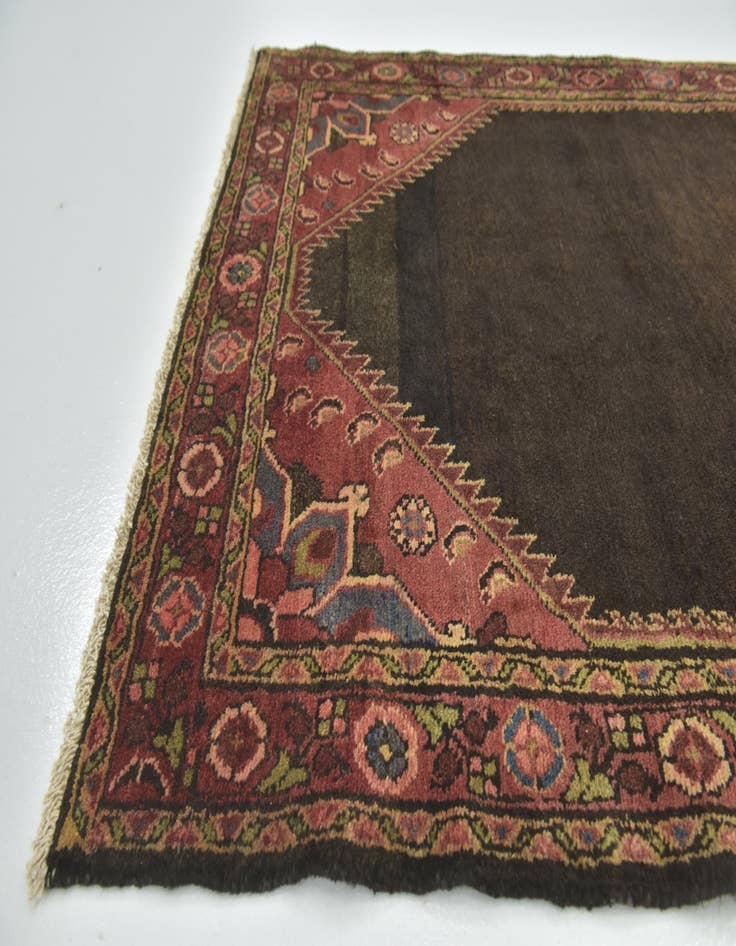 Detail image of 4' x 10' 9  Hand Knotted Hossainabad Persian Wool Runner Rug