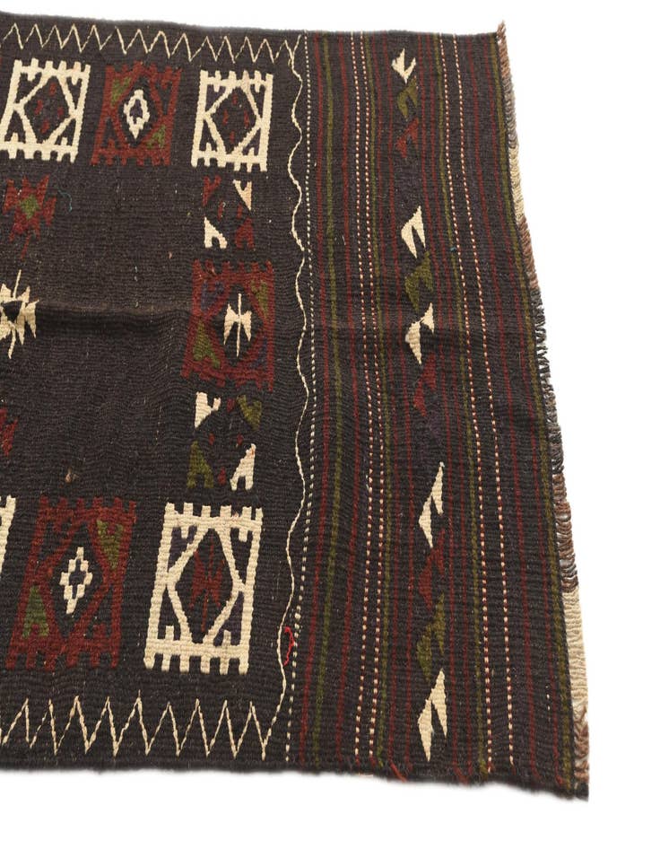 Detail image of 3' 3 x 10' 10  Hand Woven Kilim Afghan Wool Runner Rug
