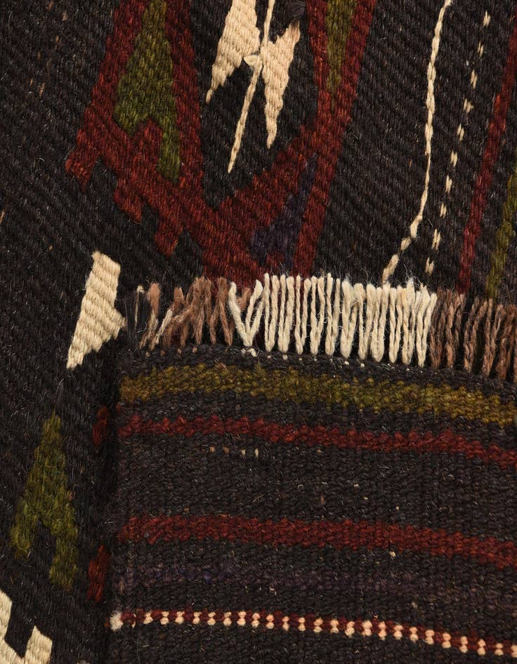 Detail image of 3' 3 x 10' 10  Hand Woven Kilim Afghan Wool Runner Rug