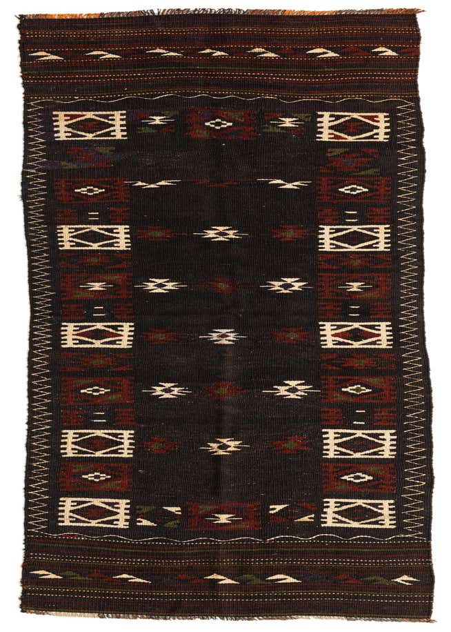 3' 3 x 10' 10 Hand Woven Kilim Afghan Wool Runner Rug