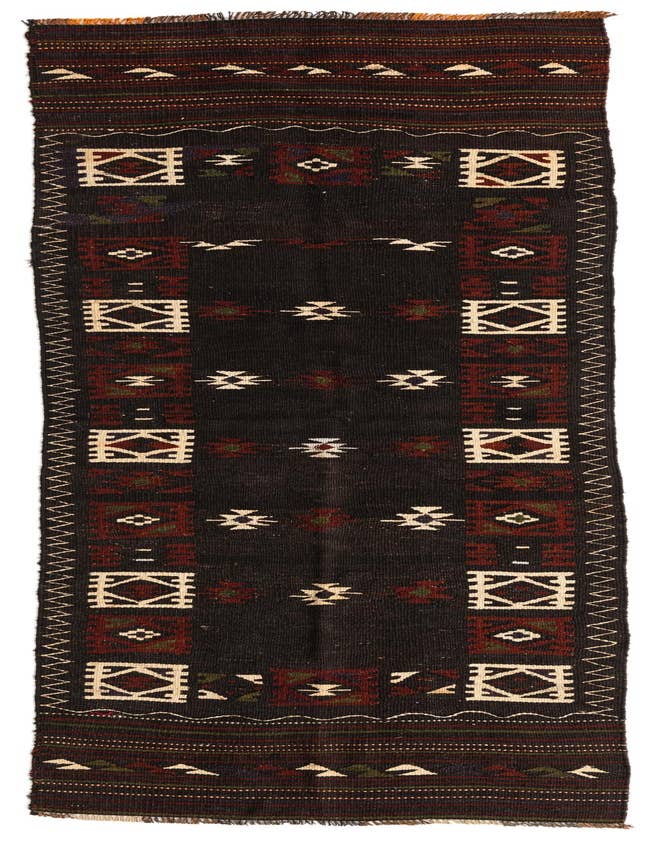 Detail image of 3' 3 x 10' 10 Hand Woven Kilim Afghan Wool Runner Rug