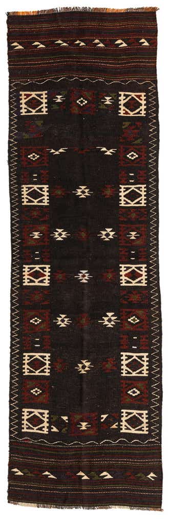 3' 3 x 10' 10 Hand Woven Kilim Afghan Wool Runner Rug