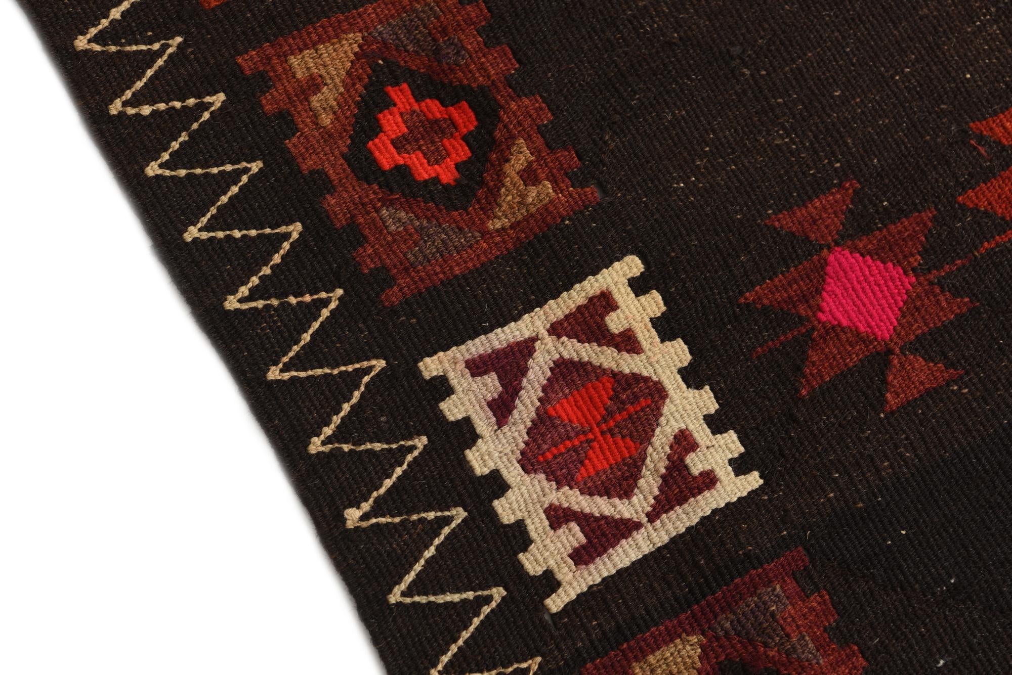 3' 2 x 11' 2 Hand Woven Kilim Afghan Wool Runner Rug