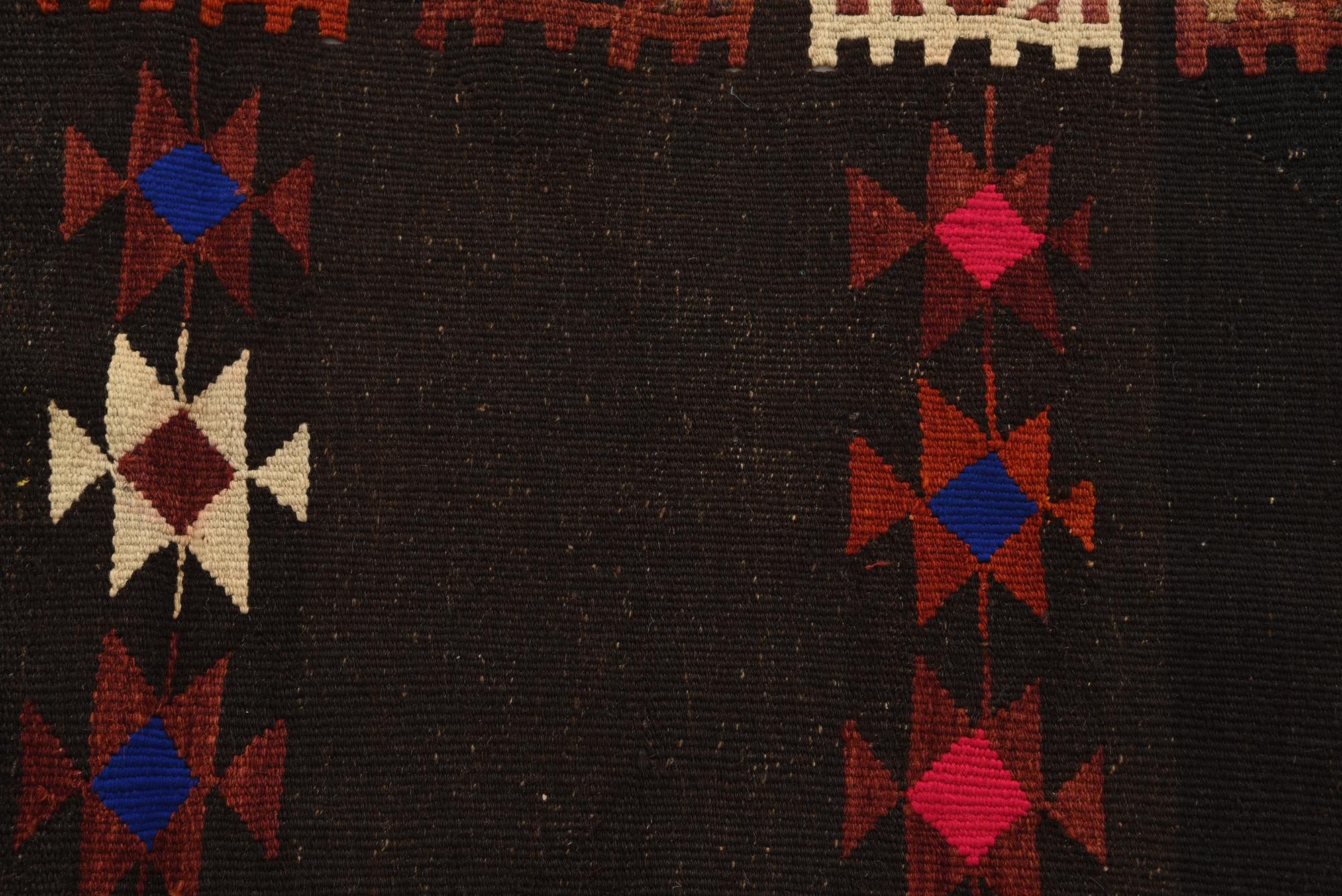 3' 2 x 11' 2 Hand Woven Kilim Afghan Wool Runner Rug