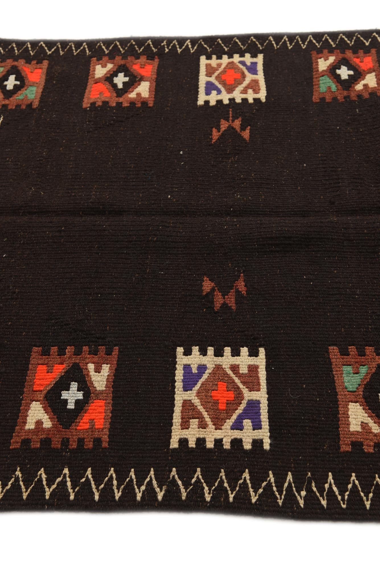 3' 6 x 11' 5 Hand Woven Kilim Afghan Wool Runner Rug