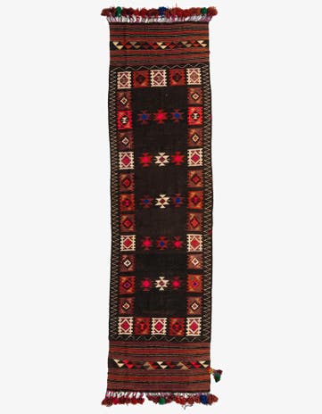 3' 2 x 11' 2 Hand Woven Kilim Afghan Wool Runner Rug