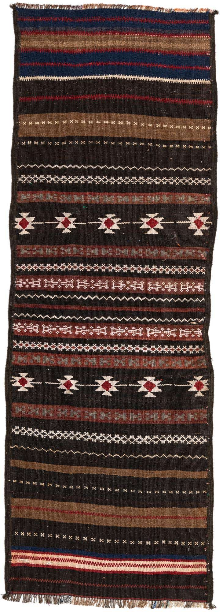 2' 8 x 7' 9 Hand Knotted Kilim Fars Persian Wool Runner Rug