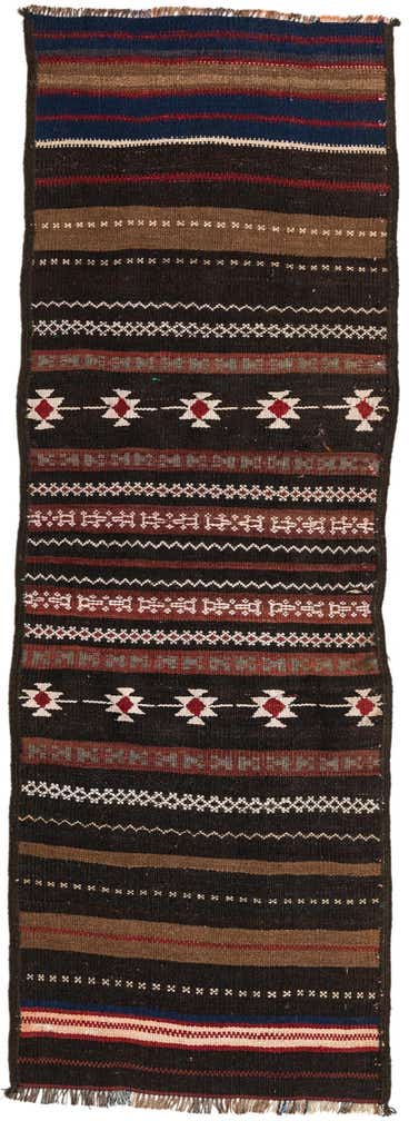 2' 8 x 7' 9 Hand Knotted Kilim Fars Persian Wool Runner Rug