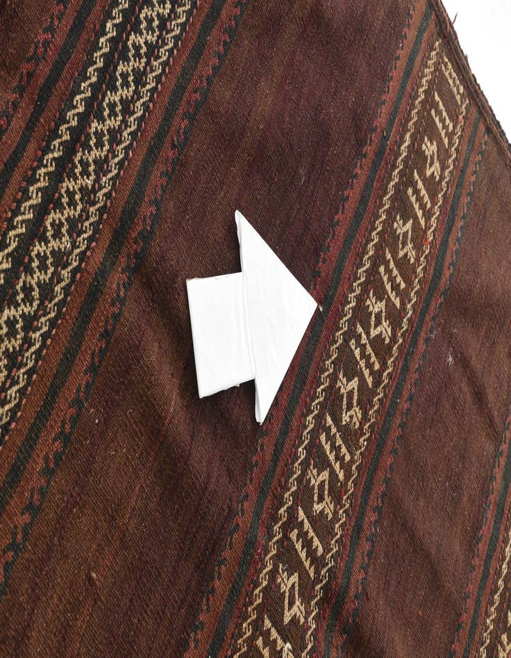 Detail image of 4' 7 x 11' 3  Hand Knotted Kilim Fars Persian Wool Runner Rug