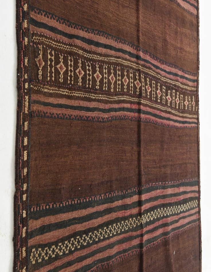 Detail image of 4' 7 x 11' 3  Hand Knotted Kilim Fars Persian Wool Runner Rug