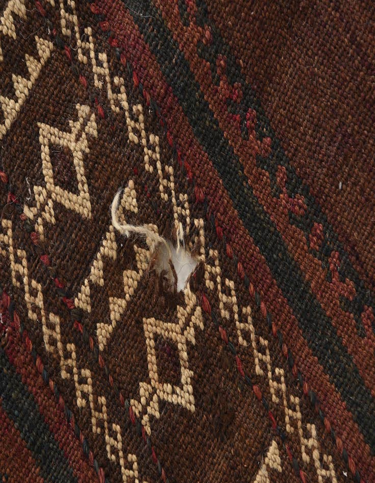 Detail image of 4' 7 x 11' 3  Hand Knotted Kilim Fars Persian Wool Runner Rug