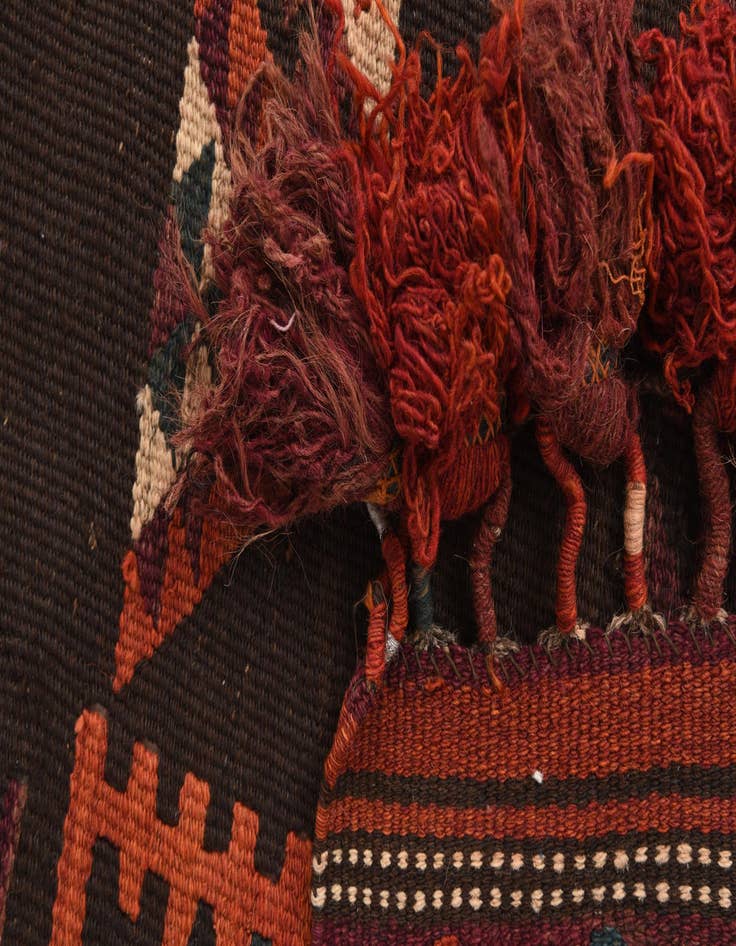 Detail image of 3' 3 x 10'  Hand Woven Kilim Fars Wool Runner Rug