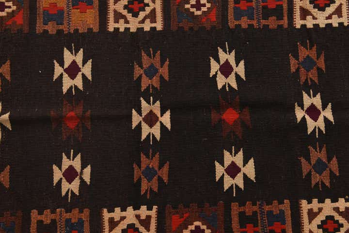 3' 6 x 11' Hand Woven Kilim Fars Wool Runner Rug