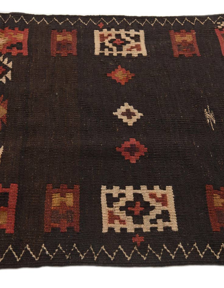 Detail image of 3' 2 x 12'  Hand Woven Kilim Fars Wool Runner Rug