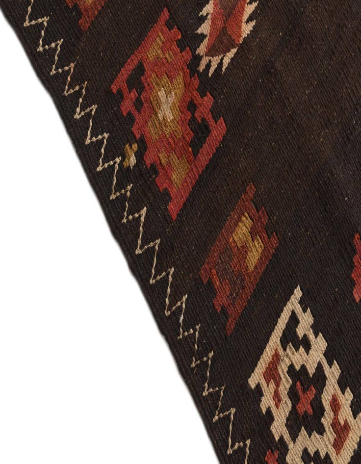 Detail image of 3' 2 x 12'  Hand Woven Kilim Fars Wool Runner Rug