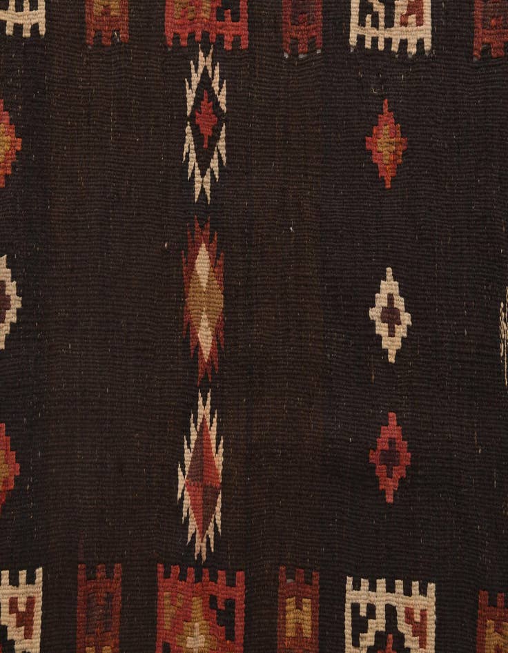 Detail image of 3' 2 x 12'  Hand Woven Kilim Fars Wool Runner Rug