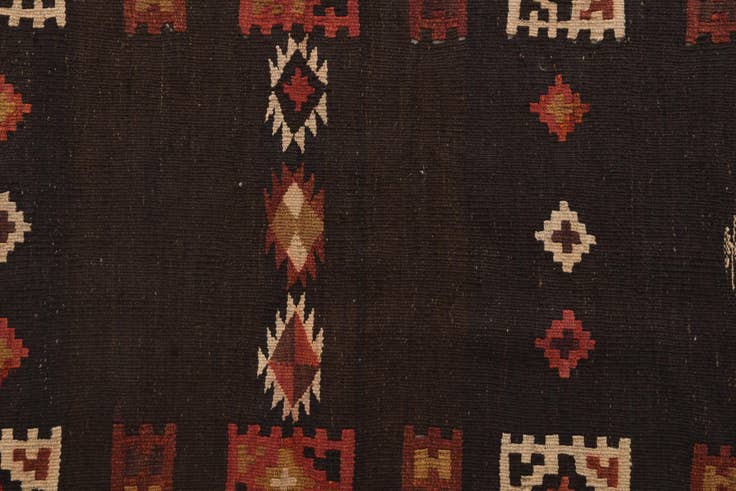 Detail image of 3' 2 x 12' Hand Woven Kilim Fars Wool Runner Rug