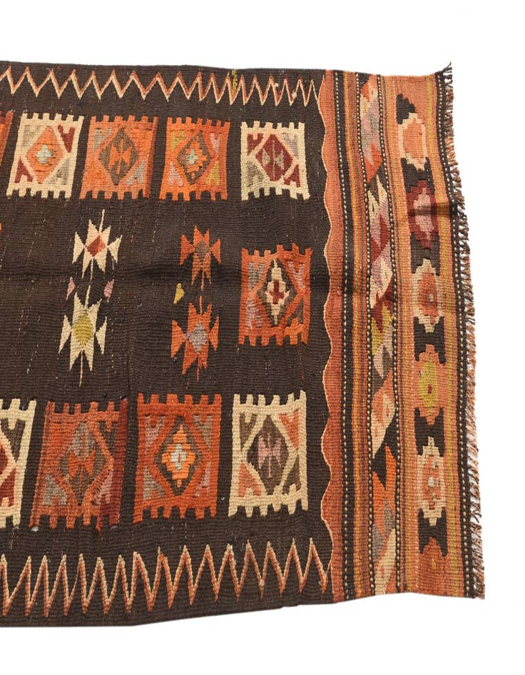 Detail image of 3' 1 x 10' 8  Hand Woven Kilim Fars Wool Runner Rug