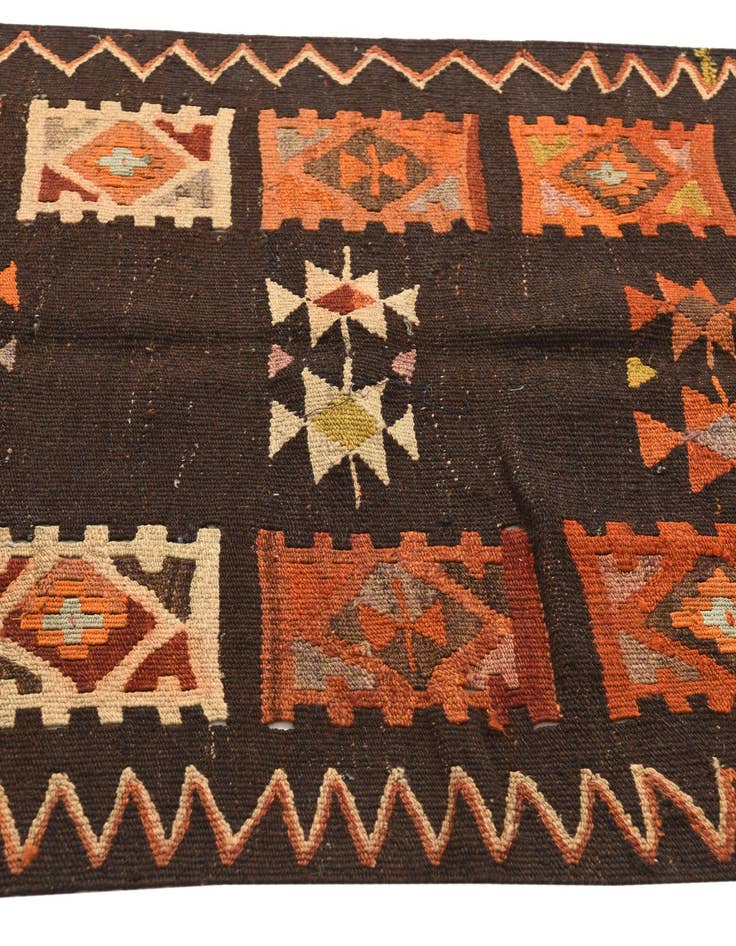 Detail image of 3' 1 x 10' 8  Hand Woven Kilim Fars Wool Runner Rug