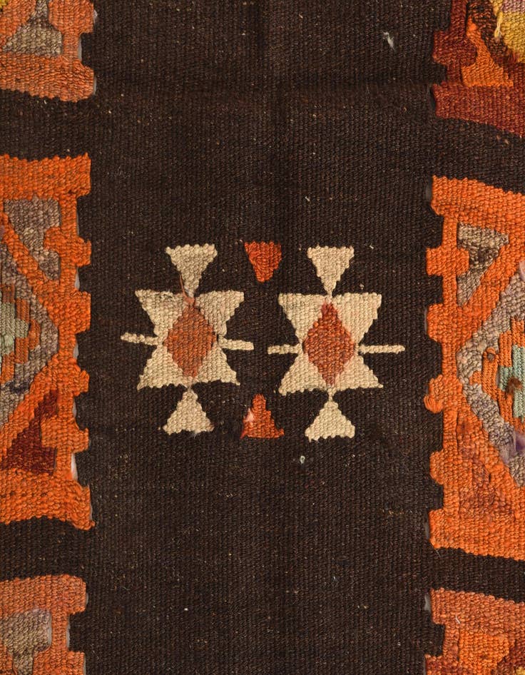 Detail image of 3' 1 x 10' 8  Hand Woven Kilim Fars Wool Runner Rug