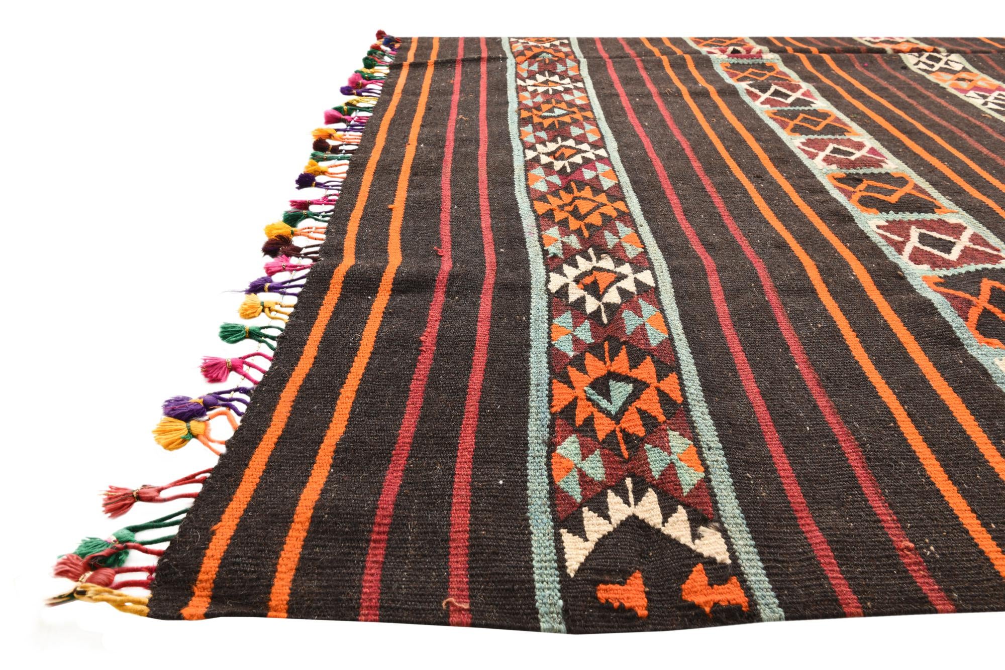 6' x 11' 8 Hand Woven Kilim Fars Wool Runner Rug