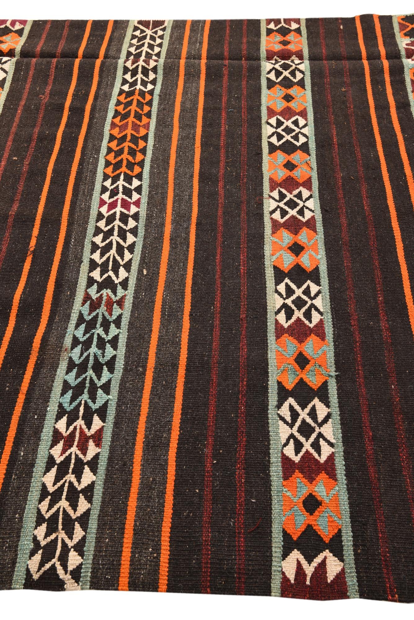 6' x 11' 8 Hand Woven Kilim Fars Wool Runner Rug