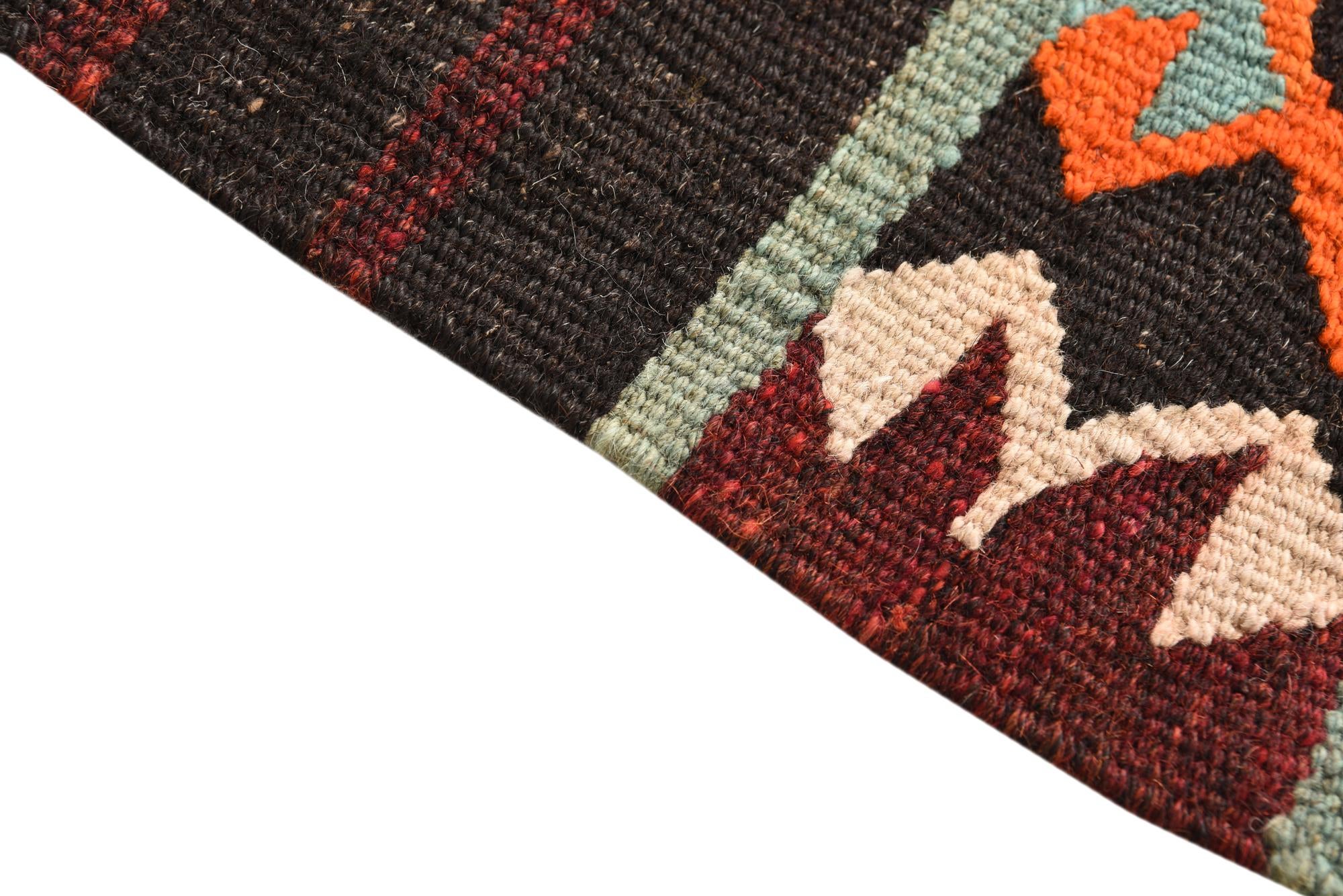 6' x 11' 8 Hand Woven Kilim Fars Wool Runner Rug