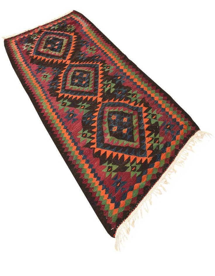 Detail image of 4' 7 x 9' 5  Hand Woven Kilim Fars Wool Runner Rug