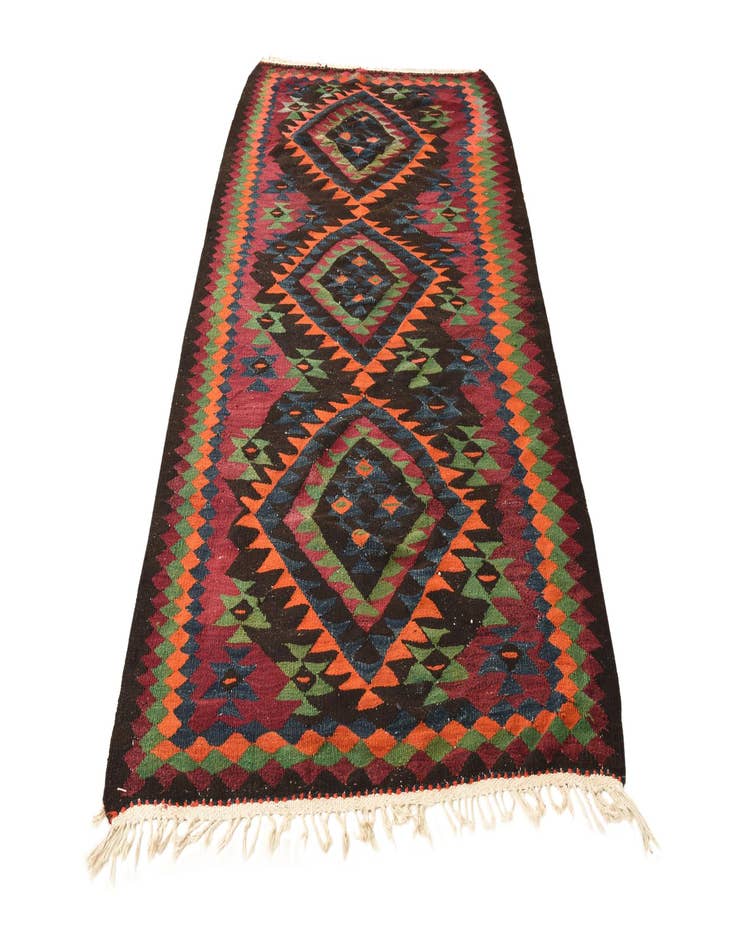 Detail image of 4' 7 x 9' 5  Hand Woven Kilim Fars Wool Runner Rug