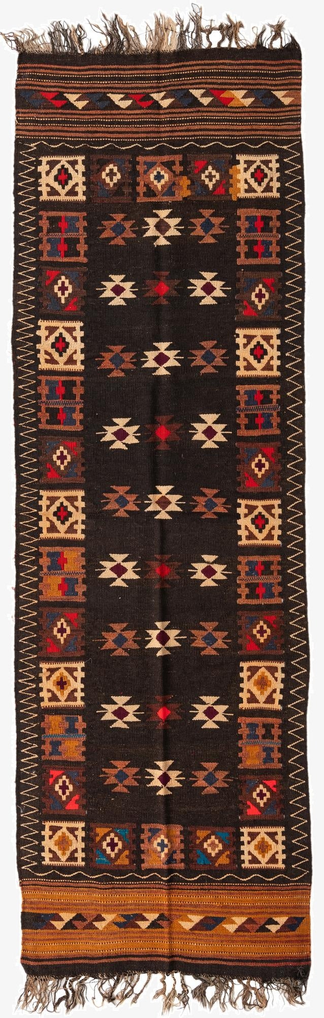 3' 6 x 11'  Hand Woven Kilim Fars Wool Runner Rug