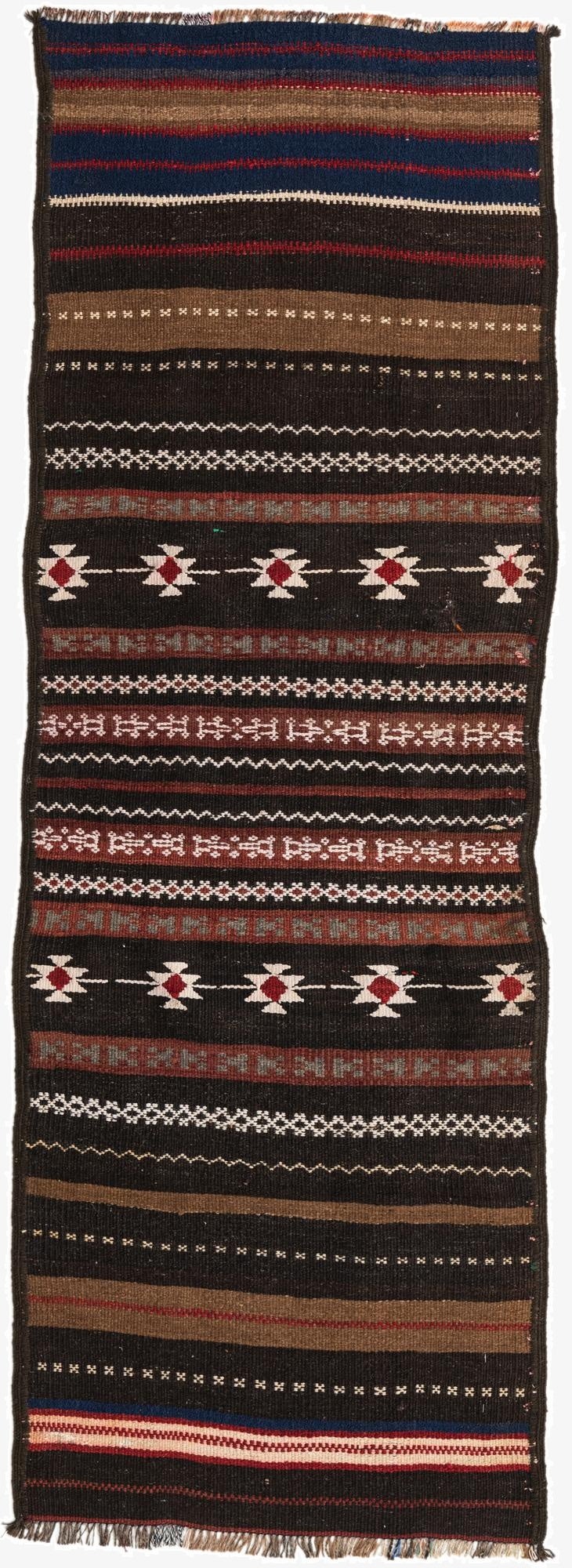 2' 8 x 7' 9  Hand Knotted Kilim Fars Persian Wool Runner Rug