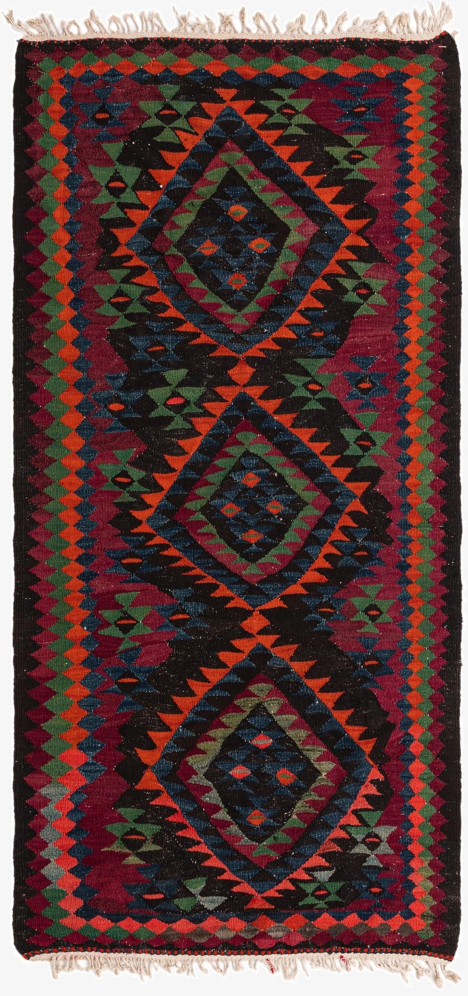 140cm x 287cm  Hand Woven Kilim Fars Wool Runner Rug