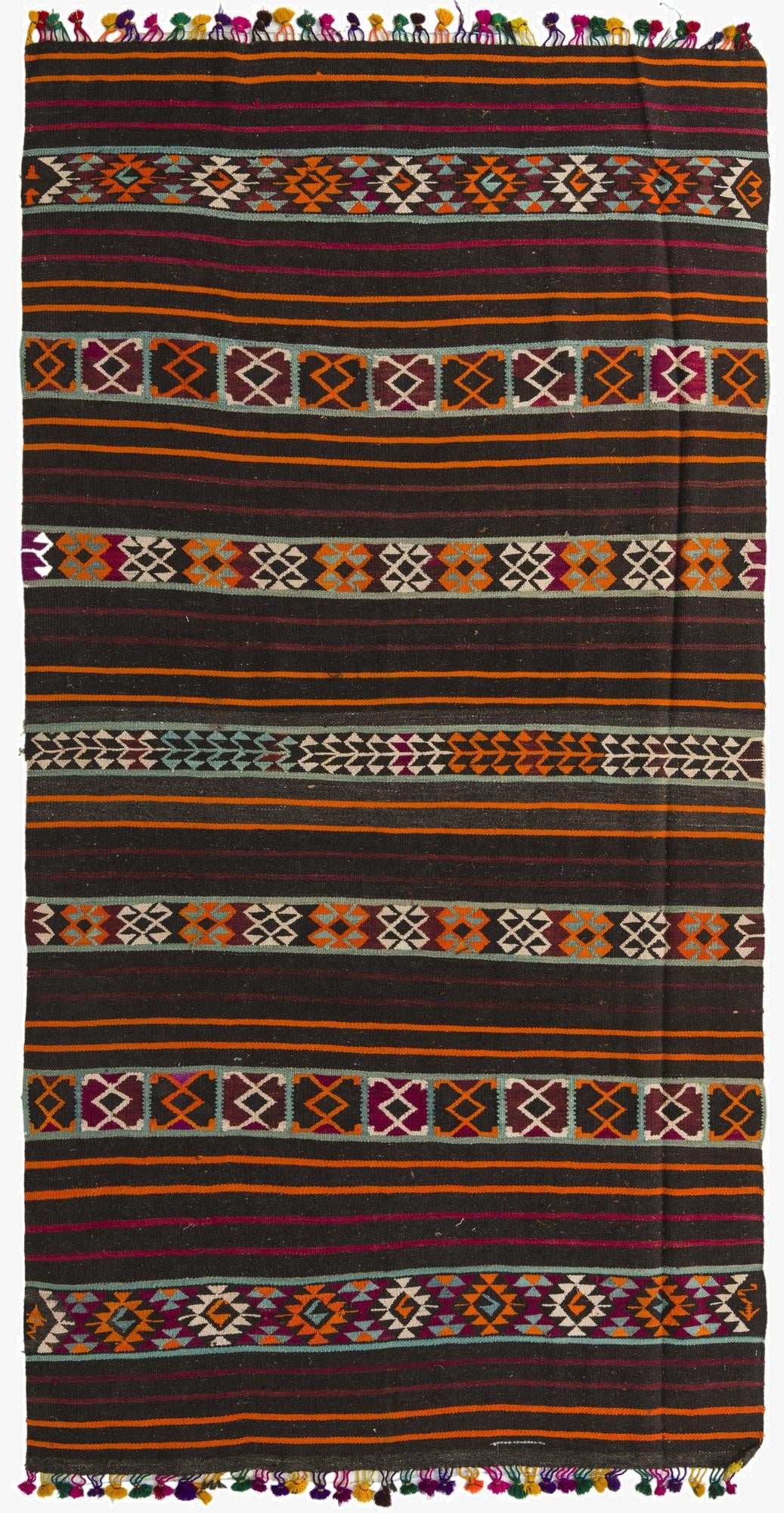 6' x 11' 8  Hand Woven Kilim Fars Wool Runner Rug