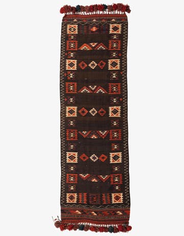 3' 3 x 10' Hand Woven Kilim Fars Wool Runner Rug