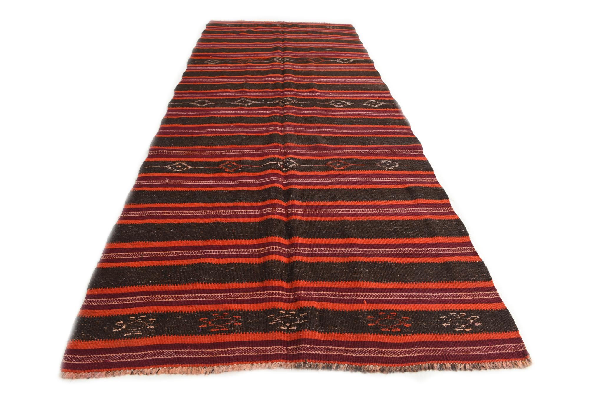 4' 6 x 11' 1 Hand Woven Kilim Modern Wool Runner Rug