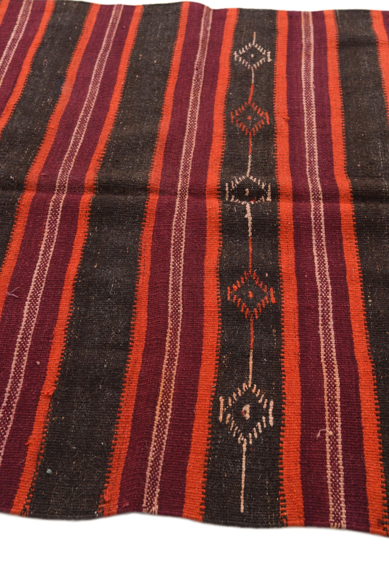 4' 6 x 11' 1 Hand Woven Kilim Modern Wool Runner Rug
