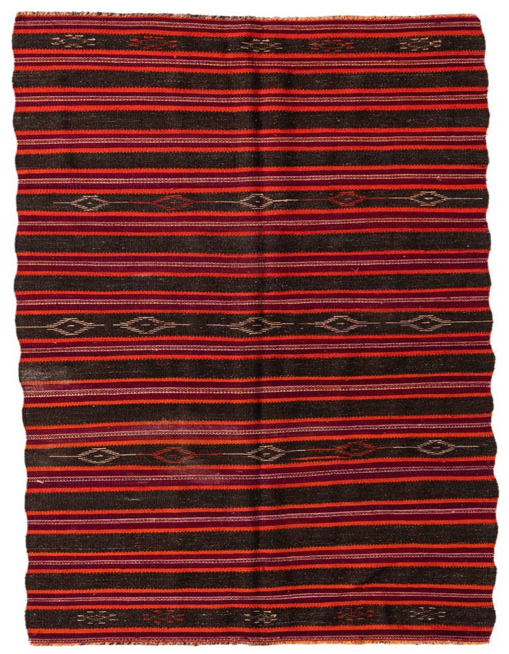 Detail image of 4' 6 x 11' 1 Hand Woven Kilim Modern Wool Runner Rug