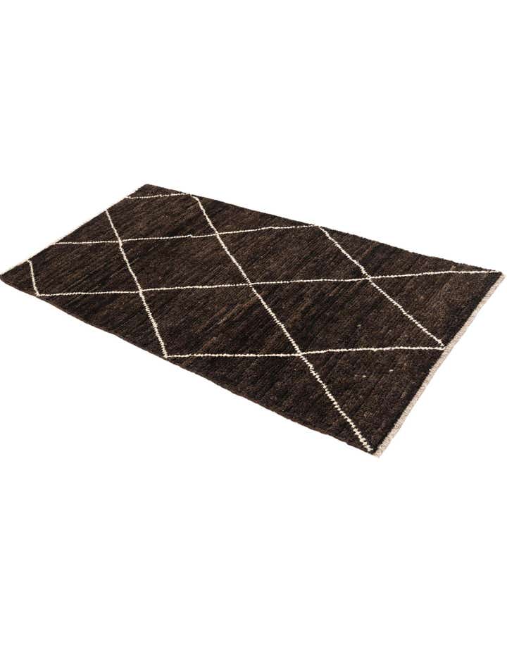 2' 9 x 5' 6 Hand Knotted Moroccan Wool Runner Rug