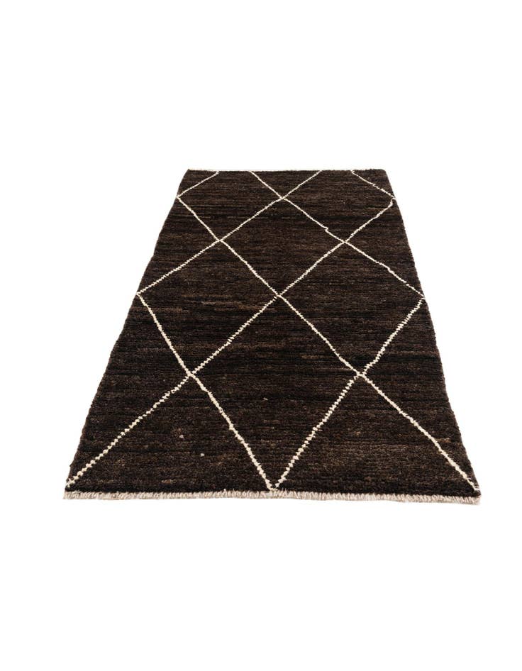 Detail image of 2' 9 x 5' 6 Hand Knotted Moroccan Wool Runner Rug