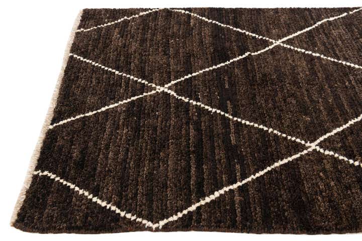 2' 9 x 5' 6 Hand Knotted Moroccan Wool Runner Rug