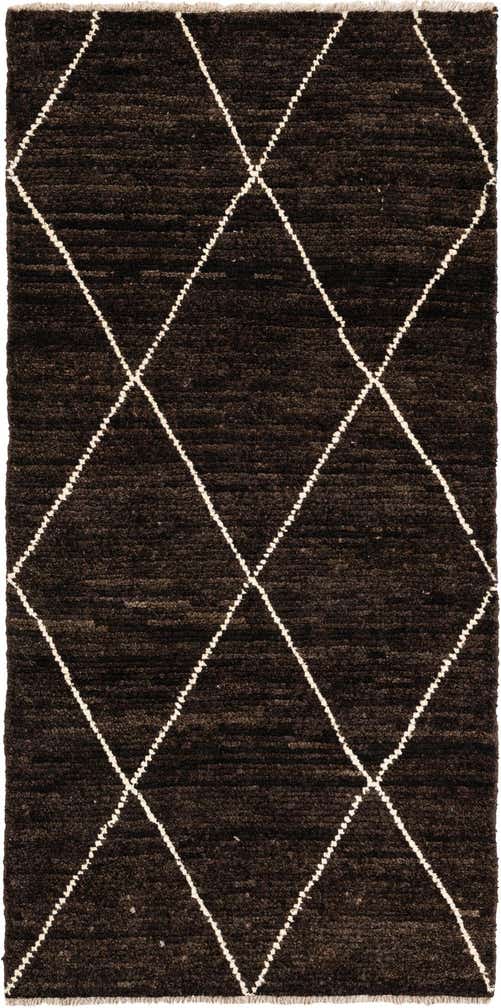 2' 9 x 5' 6 Hand Knotted Moroccan Wool Runner Rug