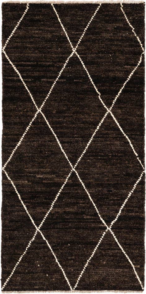Detail image of 2' 9 x 5' 6 Hand Knotted Moroccan Wool Runner Rug