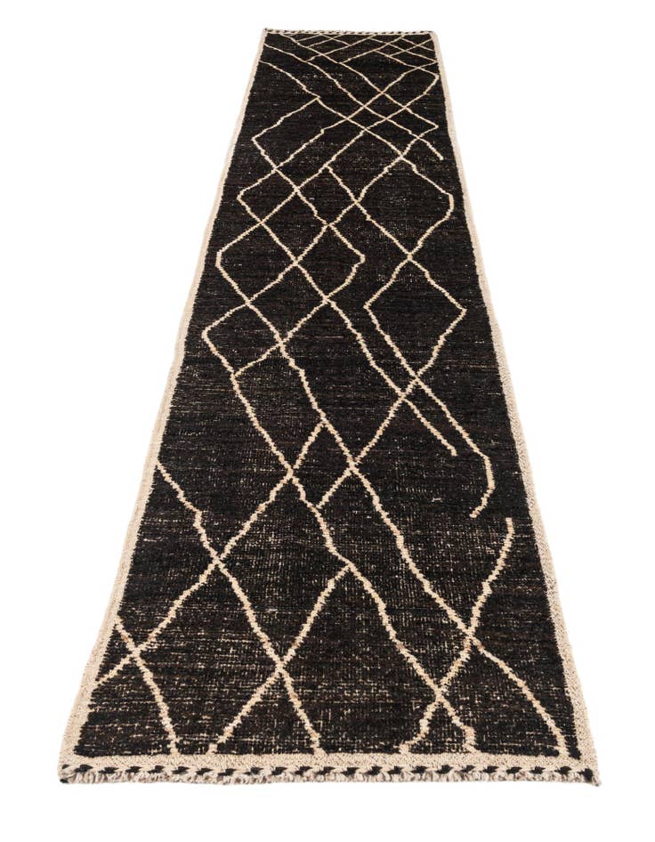 Detail image of 3' x 13' 9 Hand Knotted Moroccan Wool Runner Rug