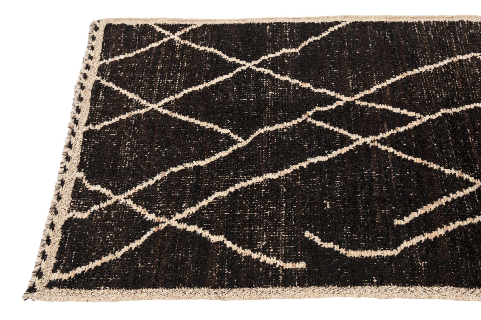 3' x 13' 9 Hand Knotted Moroccan Wool Runner Rug