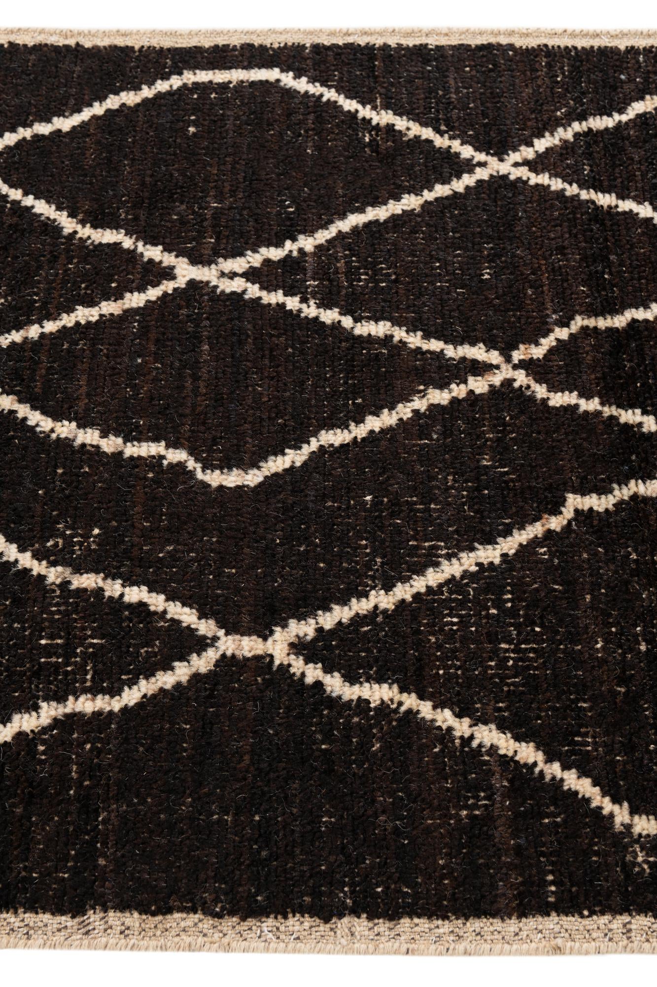 3' x 13' 9 Hand Knotted Moroccan Wool Runner Rug