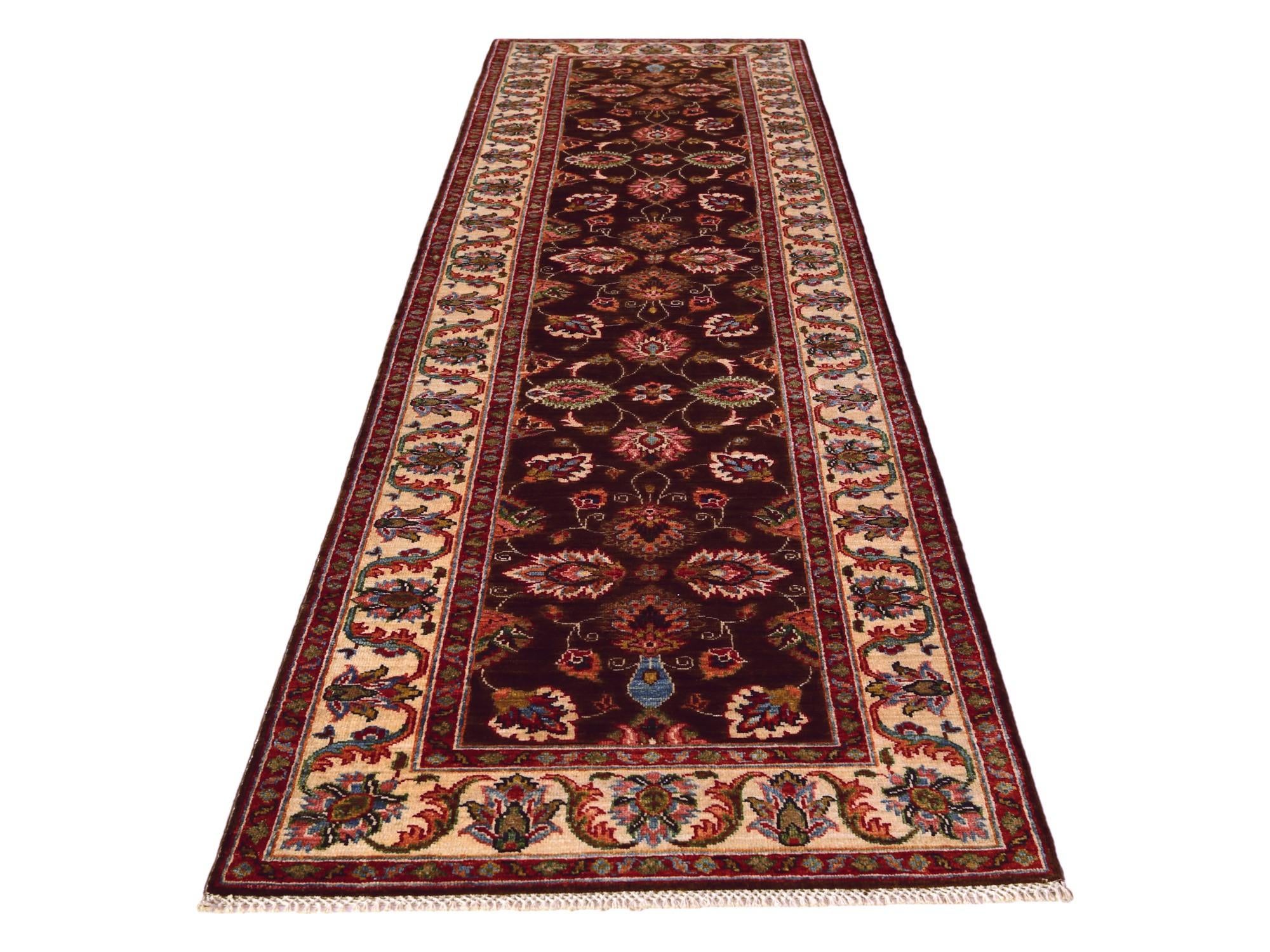 2' 8 x 10' 7 Hand Knotted Peshawar Ziegler Runner Rug